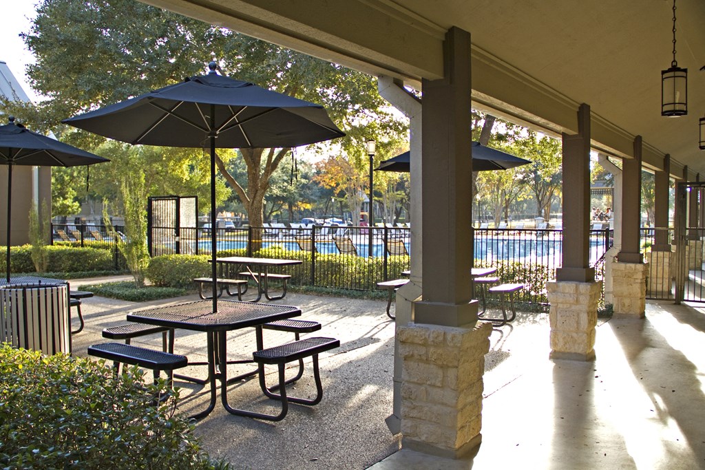 Outdoor patio Outdoor patio at Monterey Ranch, Austin, TX